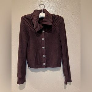 Moth Anthropologie Chocolate Brown Cotton Sweater